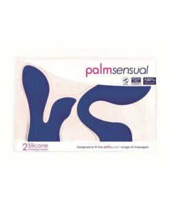 PalmSensual Accessories Silicone Massager Head Attachment (2 Per Pack) - Blue/Black
