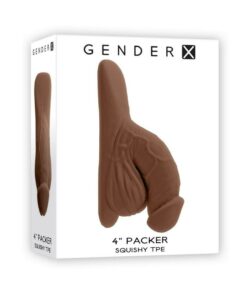 Gender X TPE Packer Dildo 4in - Chocolate