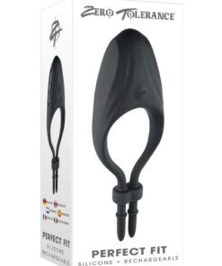 Zero Tolerance Perfect Fit Rechargeable Silicone Vibrating Cock Ring - Black