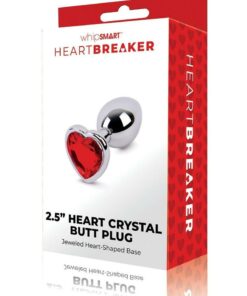 Whipsmart Heartbreaker Metal Butt Plug - Small - Silver/Red