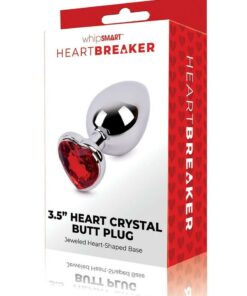 Whipsmart Heartbreaker Metal Butt Plug - Large - Silver/Red