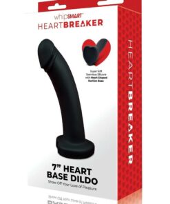 Whipsmart Heartbreaker Silicone Dildo Heart Base 7in - Black