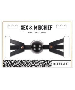 Sex and Mischief Brat Ball Gag - Black/Rose Gold