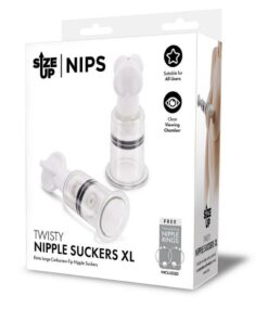 Size Up Twisty Nipple Suckers - XLarge - Clear/Black