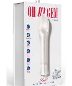 Oh My Gem Bold Rechargeable Silicone Vibrator - Diamond White