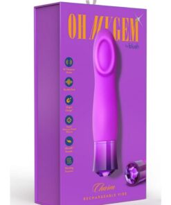 Oh My Gem Charm Rechargeable Silicone Vibrator - Amethyst Purple