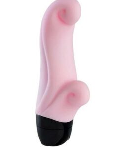 Ocean Silicone Deluxe Vibrator with Clitoral Stimulator -  Baby Rose Pink