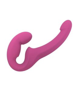 Share Lite Posable Double Dildo Silicone Strapless Strap-On - Blackberry
