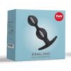 B Ball Duo Silicone Weighted Butt Plug - Black/Grey