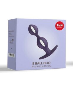B Ball Duo Silicone Weighted Butt Plug - Dark Violet/White