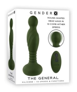 Gender X The General Rechargeable Silicone Vibrator with Remote - Green