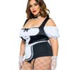Leg Avenue Foxy Frenchie Garter Bodysuit with Attached Apron