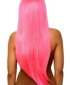 Leg Avenue Long Straight 33 Center Part Wig - O/S - Neon Pink