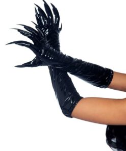 Leg Avenue Vinyl Claw Gloves - Large - Black