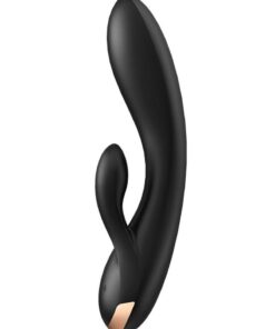 Satisfyer Double Flex Silicone Rabbit Vibrator - Black