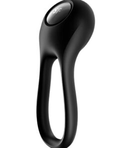 Satisfyer Majestic Duo Silicone Vibrating Cock and Ball Ring - Black