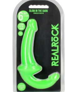 RealRock Strapless Strap-On Glow in the Dark Dildo 6in - Green