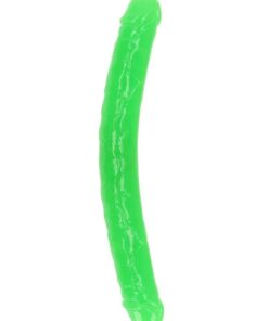 RealRock Double Dong Glow in the Dark Dildo 15in - Green