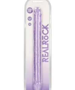 RealRock Crystal Clear Double Dong 18in - Purple