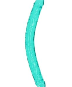 RealRock Crystal Clear Double Dong 18in - Turquoise