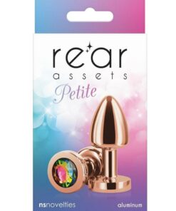 Rear Assets Aluminum Anal Plug - Petite - Rose Gold/Rainbow