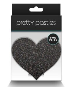 Pretty Pasties Glitter Hearts - Black/Gold