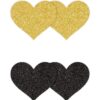Pretty Pasties Glitter Hearts - Black/Gold