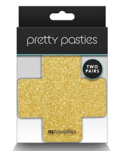 Pretty Pasties Glitter Cross - Black/Gold