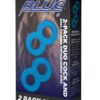 Blue Line Duo Cock And Ball Stamina Enhancement Ring (2 Pack) - Blue