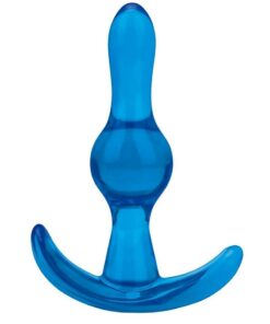 Blue Line Tear Drop Butt Plug 3.5in - Blue