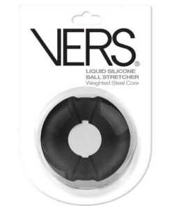 Vers Liquid Silicone Ball Stretcher Weighted Steel Core - Black
