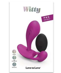 Witty Rechargeable Silicone Vibrator with Clitoral Stimulator - Sweet Orchid Magenta