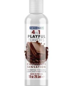 Swiss Navy 4 In 1 Flavored Lubricant 1oz - Chocolate Sensation