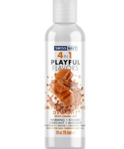 Swiss Navy 4 In 1 Flavored Lubricant 1oz - Salted Caramel Delight