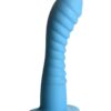 Simply Sweet Ribbed Silicone Dildo - Blue