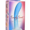 Simply Sweet Rippled Silicone Dildo - Blue/White