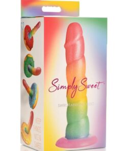Simply Sweet Swirl Silicone Rainbow Dildo