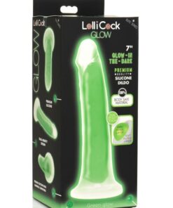Lollicock Glow in the Dark Silicone Dildo 7in - Green