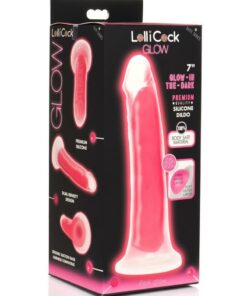 Lollicock Glow in the Dark Silicone Dildo 7in - Pink