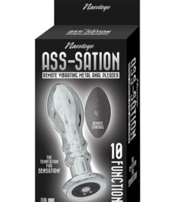 Ass-Sation Remote Control Rechargeable Vibrating Metal Anal Pleaser - Silver