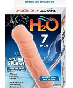 H2O Splish Splash Squirting Dong Douche 7in - Vanilla