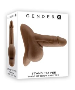Gender X TPE Stand to Pee Hollow Dong - Chocolate