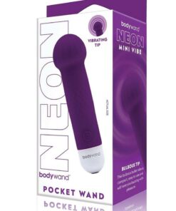 Bodywand Mini Pocket Wand Rechargeable Silicone Massager - Neon Purple