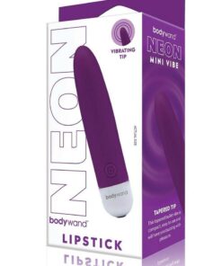 Bodywand Mini Lipstick Rechargeable Silicone Vibrator - Neon Purple