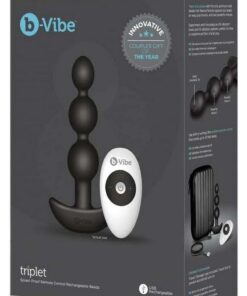 B-Vibe Triplet Anal Beads Rechargeable Silicone Beads with Remote Control - Black