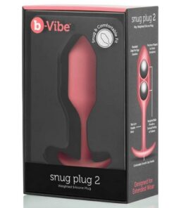 B-Vibe Snug Plug 2 Silicone Weighted Anal Plug - Coral