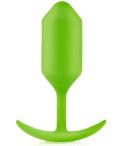B-Vibe Snug Plug 3 Silicone Weighted Anal Plug - Lime Green