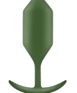 B-Vibe Snug Plug 4 Silicone Weighted Anal Plug - Army Green