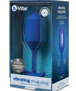 B-Vibe Vibrating Snug Plug 4 Rechargeable Silicone Anal Plug - Navy