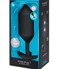 B-Vibe Snug Plug 7 Silicone Weighted Anal Plug - Black